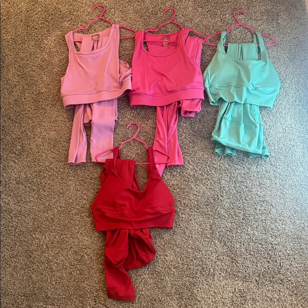 Fashion Nova Pink, Red, and Green Leggings BUNDLE! size medium